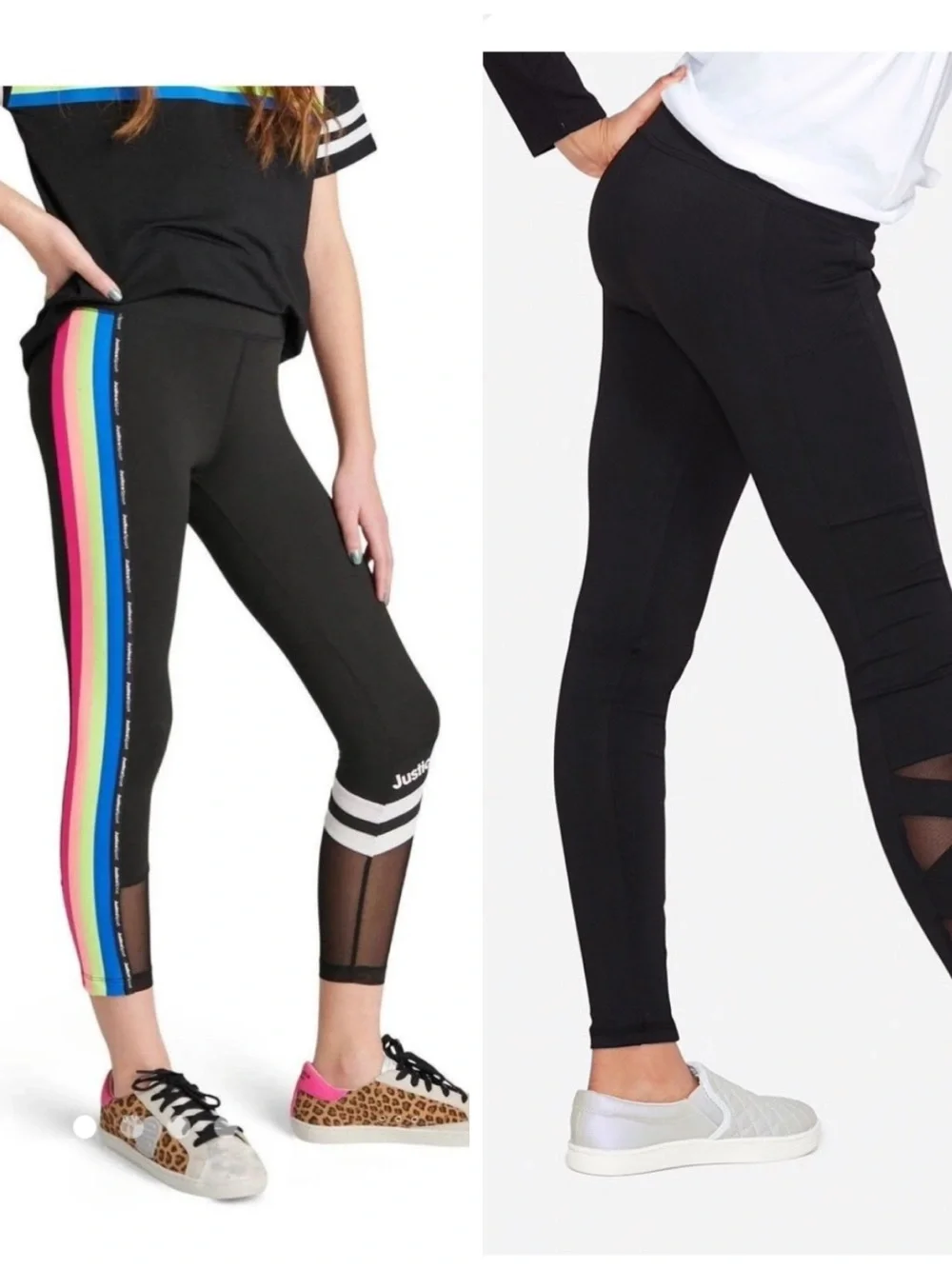 Justice Active Girls black leggings size 7/8